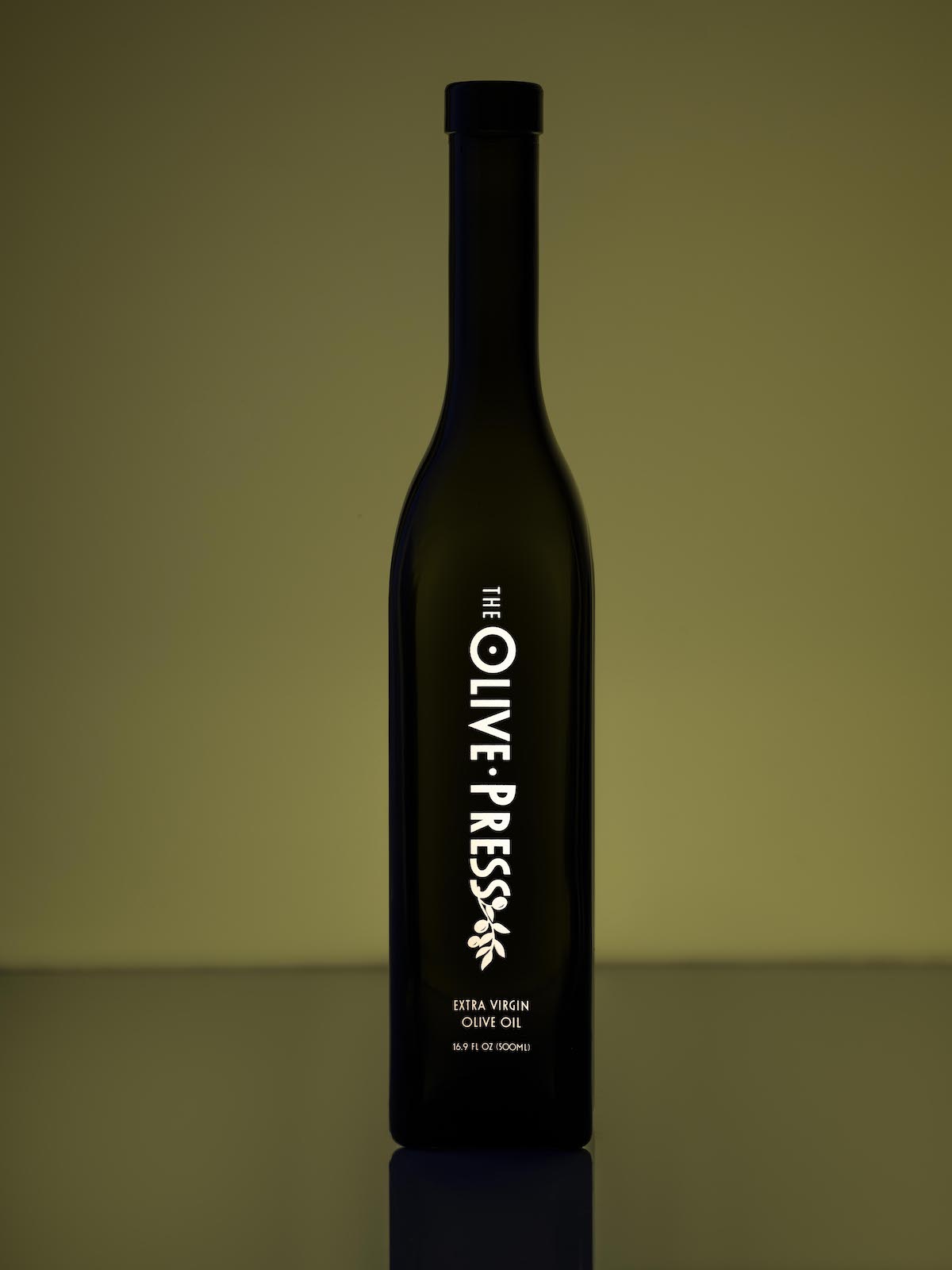 Screen printed olive oil bottles