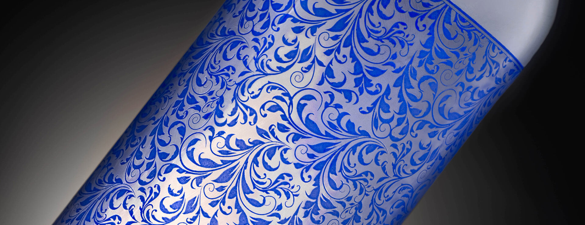 Frosting on glass wine bottle